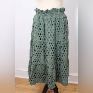 Anthropologie Somerset Eyelet Maxi Skirt sz S
